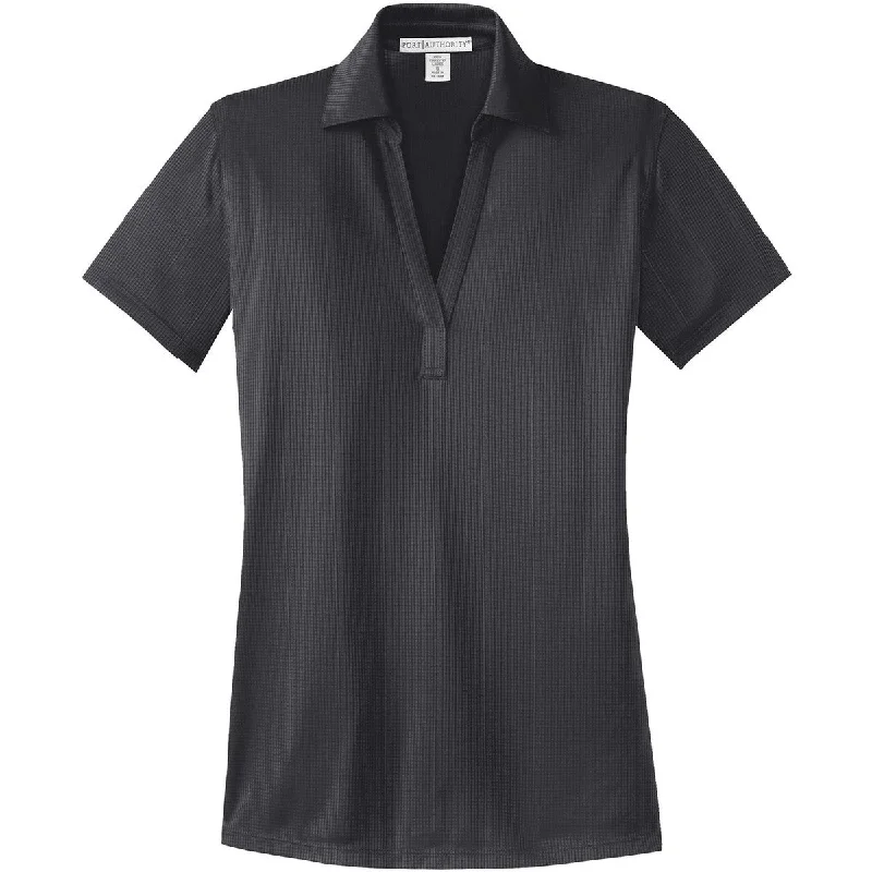 Women's Evening Wear Outfit Port Authority Women's Grey Smoke Performance Jacquard Polo