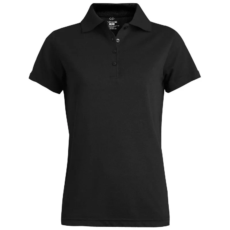 Luxury Fashion Edwards Women's Black Soft Touch Pique Polo