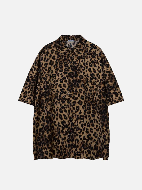 Women's Luxury Garments Aelfric Eden Leopard Print Short Sleeve Shirt