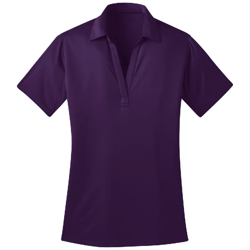 Women's Classic Outfit Port Authority Women's Bright Purple Performance Poly Polo