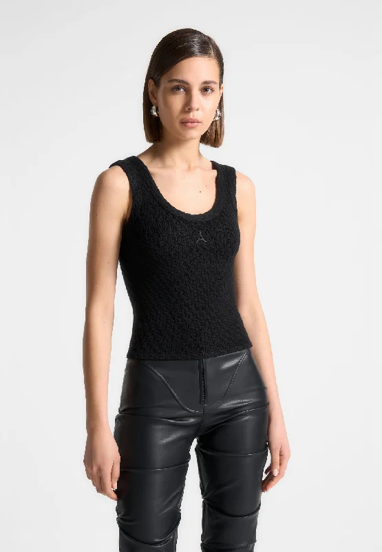 Women's Clothing Stores Limited Edition Eiffel Knitted Tank Top - Black