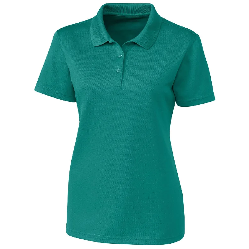 Women's Chic Outerwear Garments Clique Women's Teal Green Spin Pique Polo