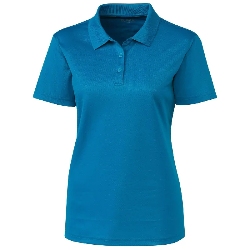 Women's Trendy Casual Outfit Clique Women's Ocean Blue Spin Pique Polo