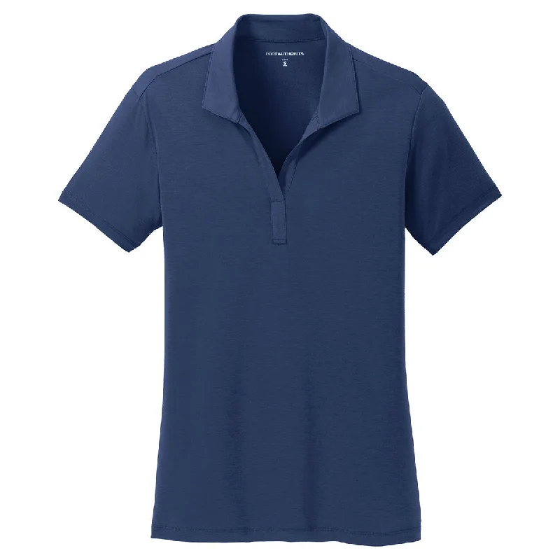 Season Sale Port Authority Women's Estate Blue Cotton Touch Performance Polo