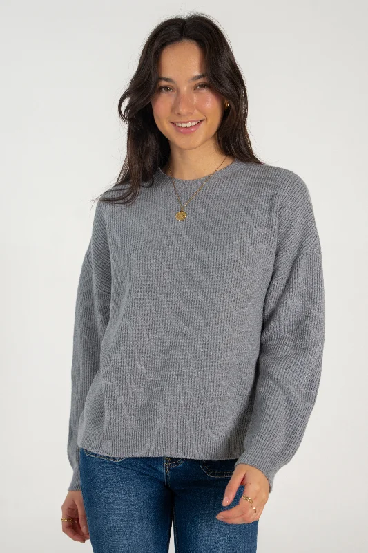 Fashionable Casual Tops OLIVIA SWEATER // MEDIUM GREY