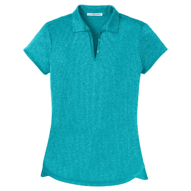 Women's Professional Garments Port Authority Women's Tropic Blue Heather Trace Heather Polo