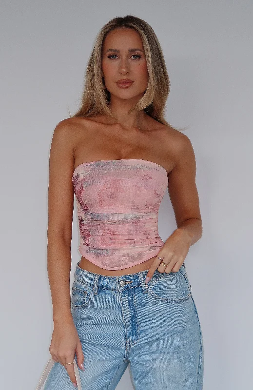 Best Online Boutiques For Women Give Me Notice Strapless Top Primrose Pink