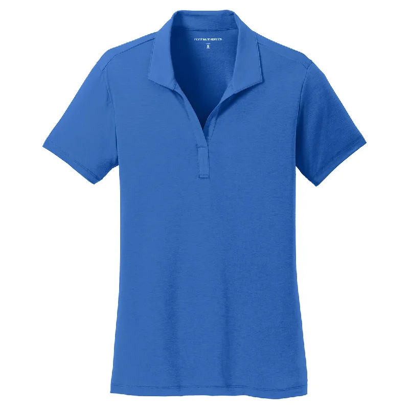 Summer Sale Port Authority Strong Blue Cotton Touch Performance Polo