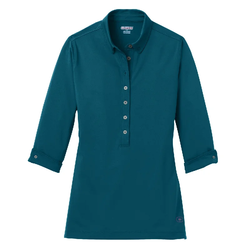 Women's Activewear Attire OGIO Women's Teal Throttle Gauge Polo