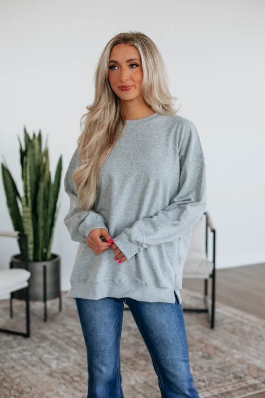 Exclusive Women's Fashion Collection Day Dream Crewneck - Heather Grey