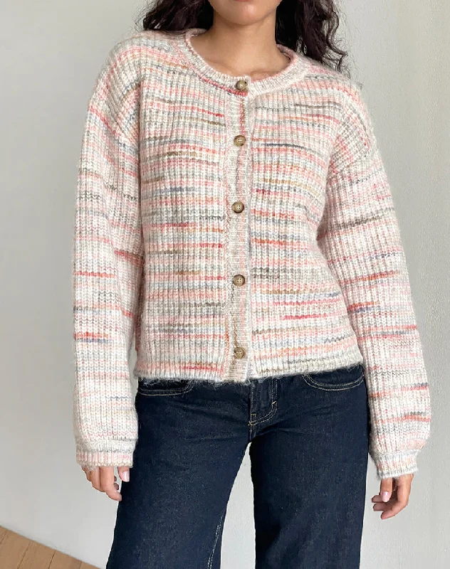 Premium Style Luciana Cardi in Brushed Knit Multicolour