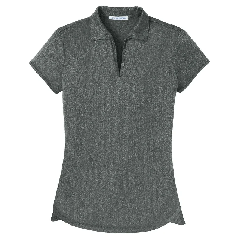 Women's High-Fashion Garments Port Authority Women's Charcoal Heather Trace Heather Polo