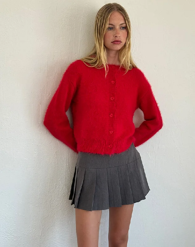 End Of Season Sale Clothing Audrina Cardigan in Fluffy Red