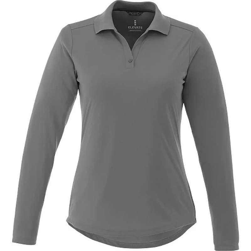 Stylish Dresses for Women Trimark Women's Steel Grey Mori Long Sleeve Polo