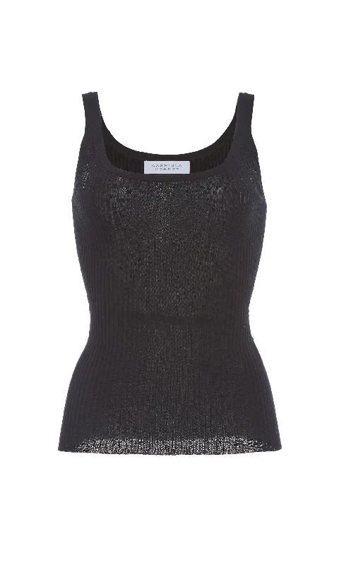 Flash Sales This Week Alicia Knit Tank Top in Black Merino Wool