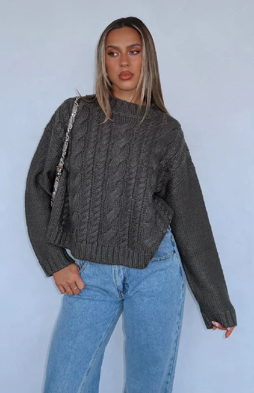 Vintage Women's Fashion Glacier Knit Sweater Storm