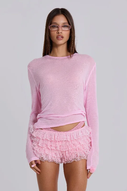 Effortless Chic for Women Pink Mist Long Sleeve Top