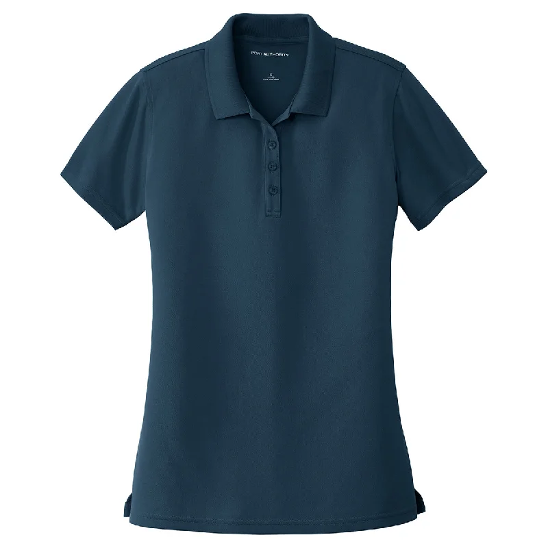 Women's Activewear Apparel Port Authority Women's River Blue Navy Dry Zone UV Micro-Mesh Polo