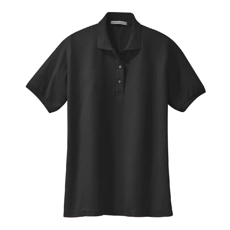 Stylish Women's Apparel Port Authority Women's Black Silk Touch Polo