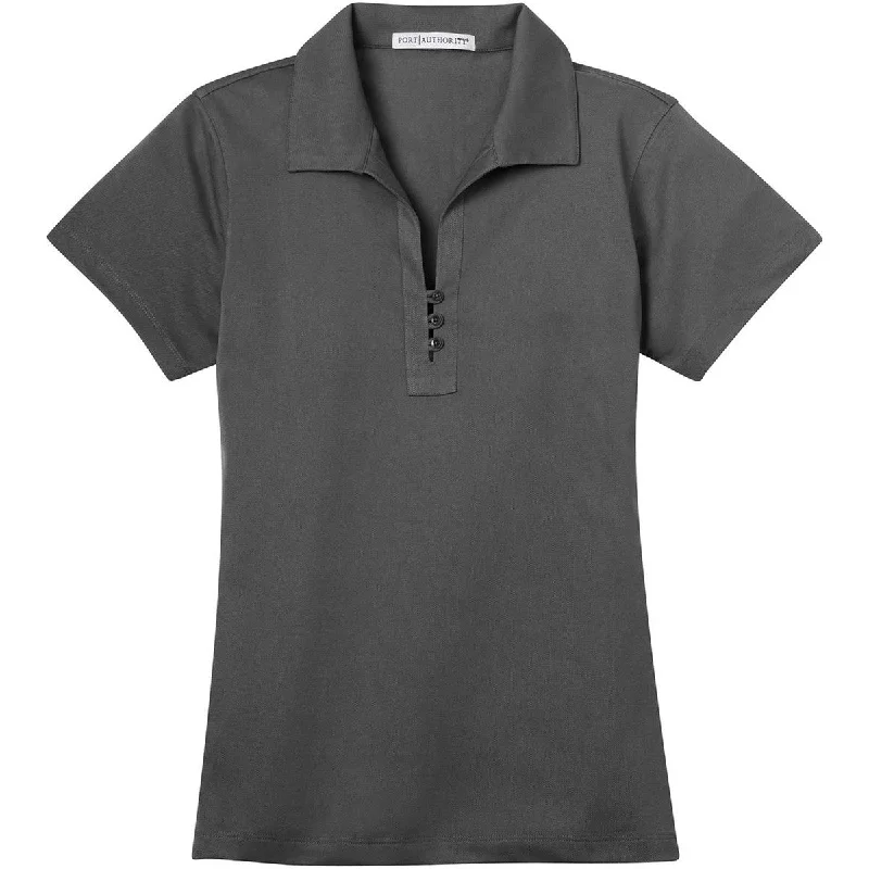 Women's Outdoor Attire Port Authority Women's Grey Smoke Tech Pique Polo