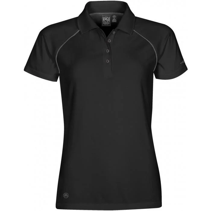 Preppy Style Stormtech Women's Black/Granite Piranha Performance Polo