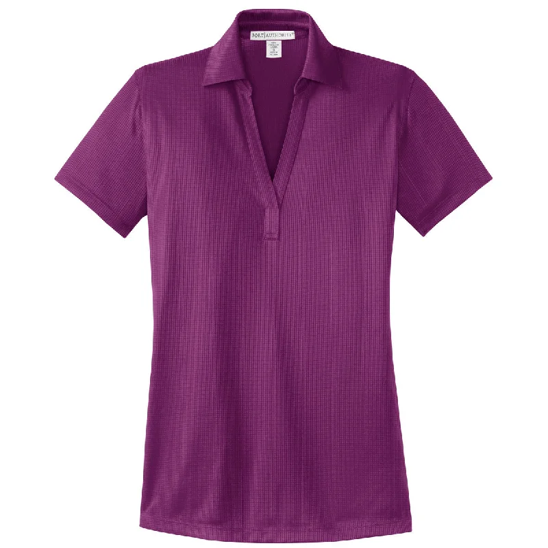 Women's Evening Wear Port Authority Women's Violet Purple Performance Jacquard Polo