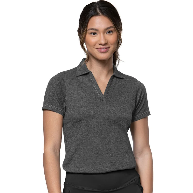 Women's Tailored Outfit Antigua Women's Black Heather/Shadow Peak Polo