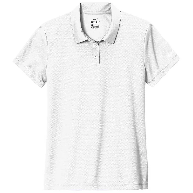 Women's Wardrobe Apparel Nike Women's White Dry Essential Solid Polo