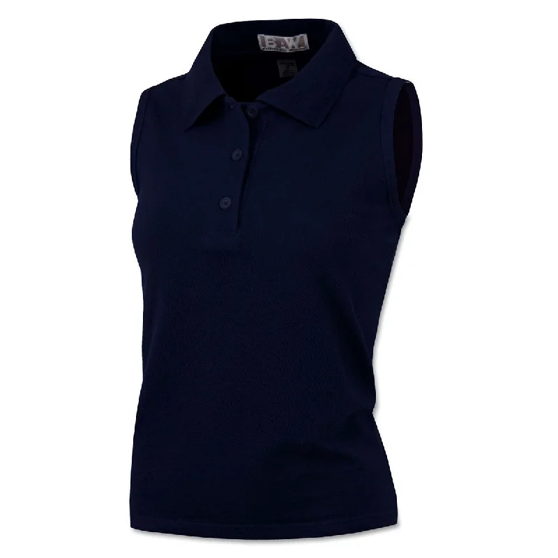 Luxe Women's Fashion BAW Women's Navy Sleeveless Polo