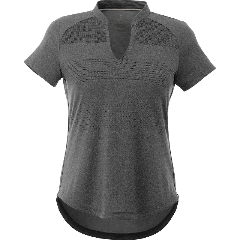 End of Season Sale Elevate Women's Heather Dark Charcoal Antero Short Sleeve Polo