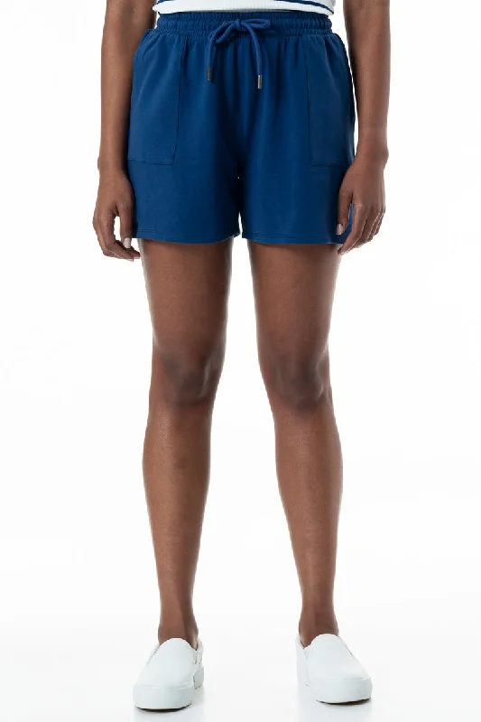 Women's Holiday Attire Elasticated Fleece Shorts _ 151997 _ Ink