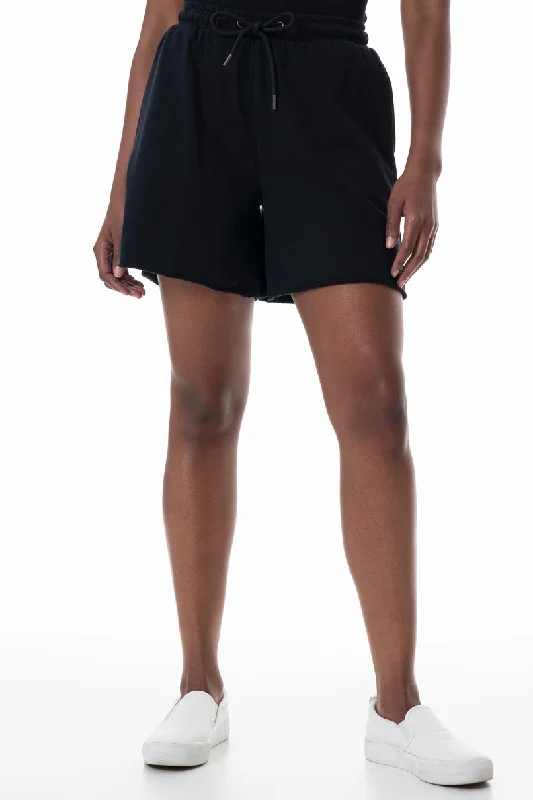 Women's Comfortable Lounge Attire Fleece Shorts _ 145593 _ Black