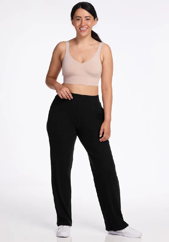 Women's Party Outfit Luca Ribbed Pants - Black