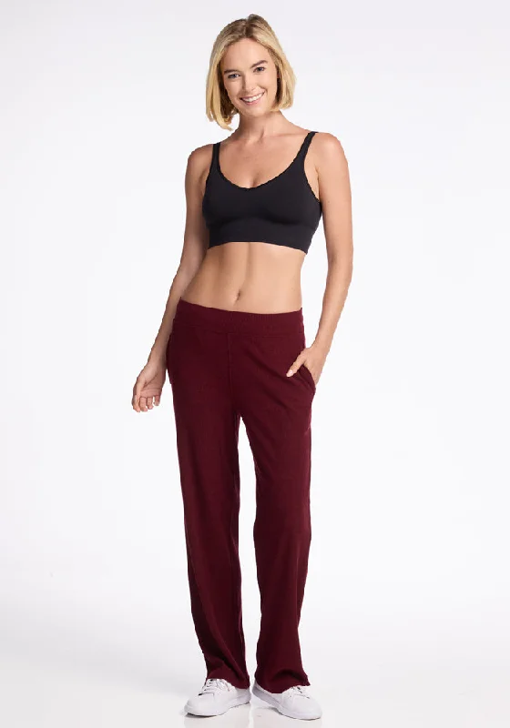 Comfortable Outfit For Women Luca Ribbed Pants - Cranberry Melange