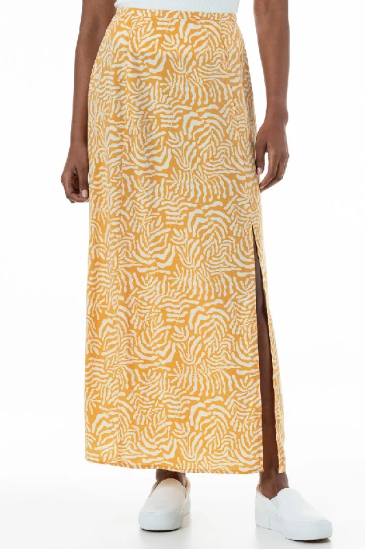 Designer Women's Fashion Online Maxi Slip Skirt _ 152026 _ Ochre