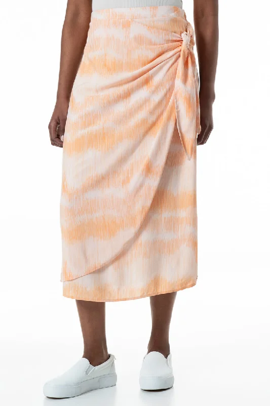 Unique Women's Fashion Pieces Mock Wrap Sarong Skirt _ 152027 _ Peach