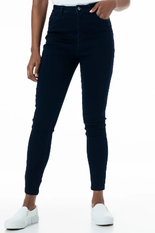 Elegant Women's Evening Garments Rf09 Hi-Waisted Skinny Jeans _ 151009 _ Dark Wash