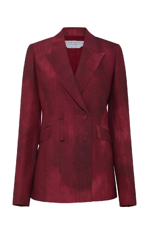 Evening Elegance Angela Blazer in Bordeaux Virgin Wool