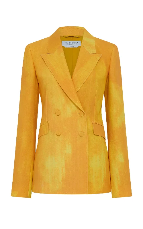 Stylish Savings Angela Blazer in Cadmium Yellow Virgin Wool