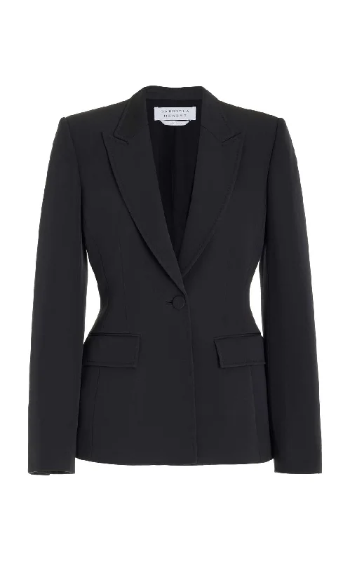 Relaxed Style Bertha Blazer in Charcoal Virgin Wool