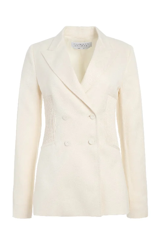 Everyday Wear Brett Blazer in Ivory Textured Linen