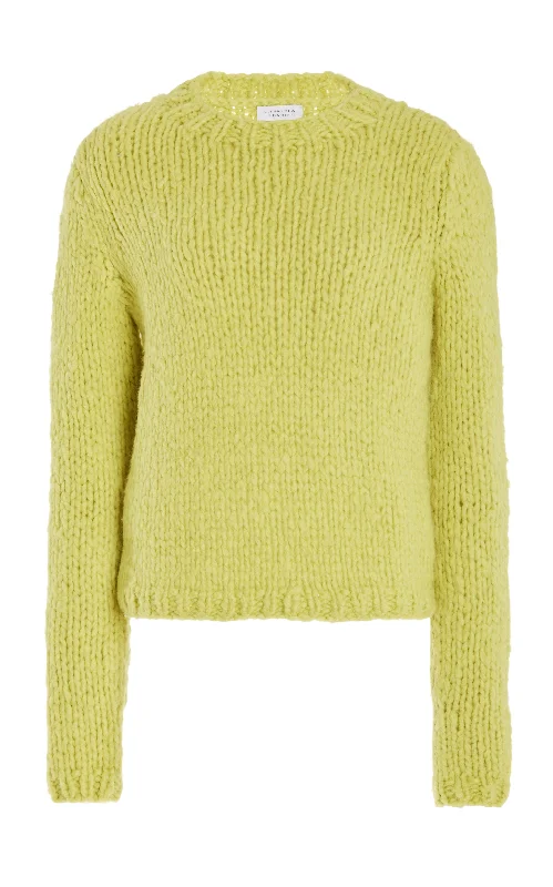 Online Boutique Clothing Dalton Knit Sweater in Lime Adamite Welfat Cashmere