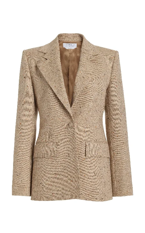 Trend Alert Delmas Blazer in Oatmeal Multi Cashmere Virgin Wool