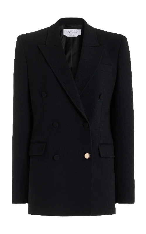 Casual Chic Gavin Blazer in Black Virgin Wool Crepe