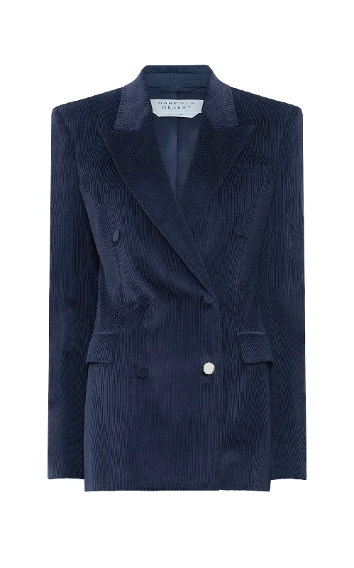 Fashion Forward Gavin Blazer in Dark Navy Sea Island Cotton Corduroy