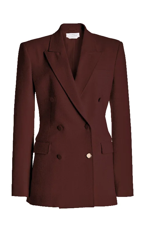 Trendy Street Style Gavin Blazer in Deep Bordeaux Virgin Wool Crepe