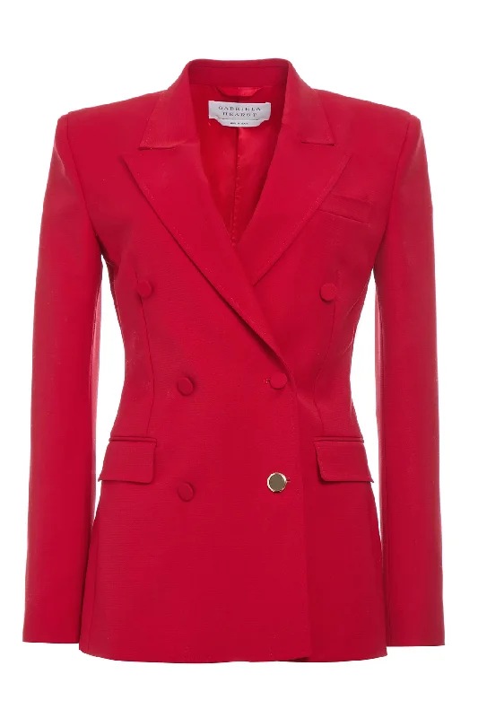 Elegant Styles Gavin Blazer in Scarlet Red Sportswear Wool