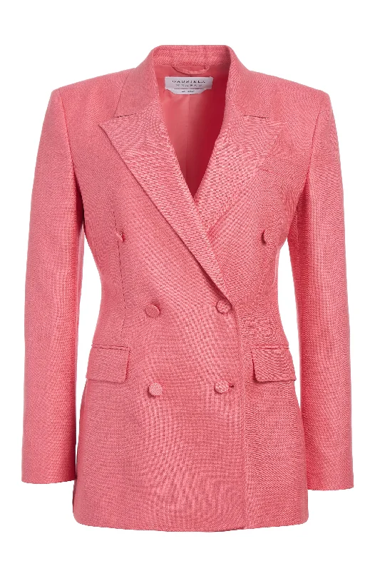 Comfortable Clothes Gavin Blazer in Watermelon Silk Virgin Wool