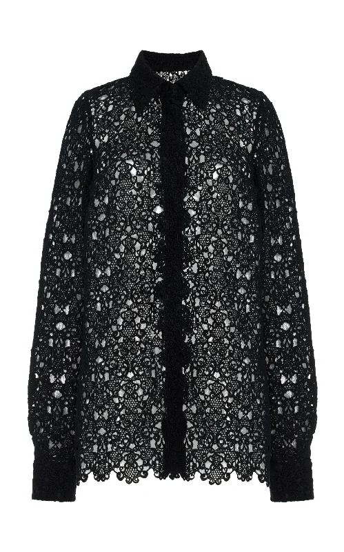 Holiday Gift Guide Sale Heath Shirt in Black Cashmere Lace