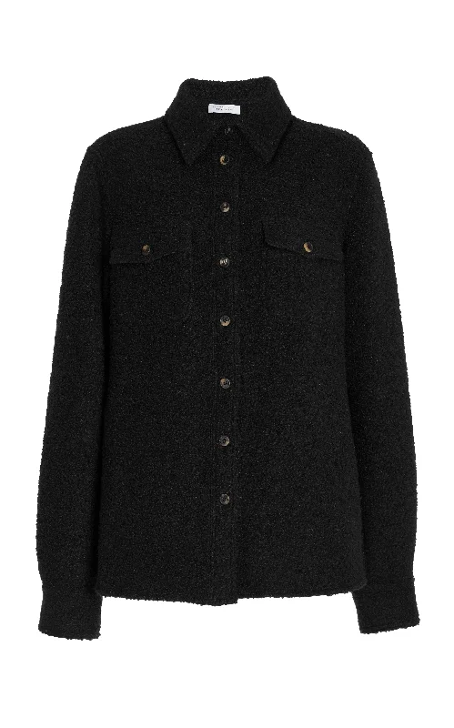 Flash Sale Event John Austin Shirt in Black Recycled Cashmere Boucle